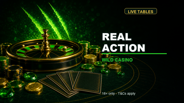 Wild Casino live table with roulette and cards